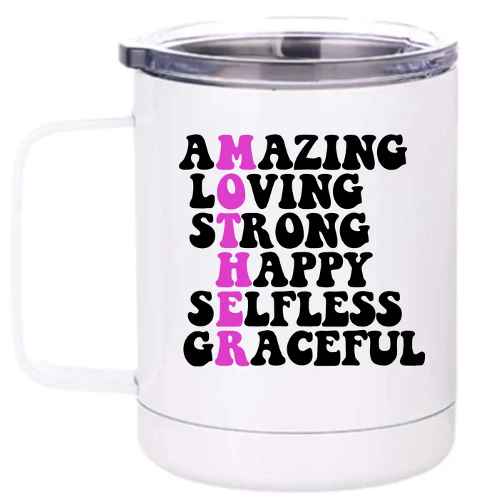 Amazing Mother Quote Cute Gift Front & Back 12oz Stainless Steel Tumbler Cup