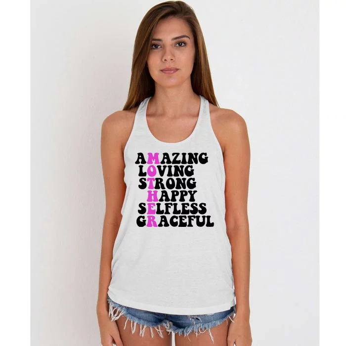 Amazing Mother Quote Cute Gift Women's Knotted Racerback Tank