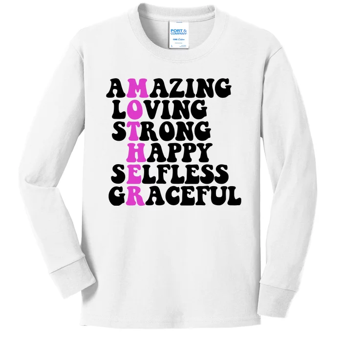 Amazing Mother Quote Cute Gift Kids Long Sleeve Shirt