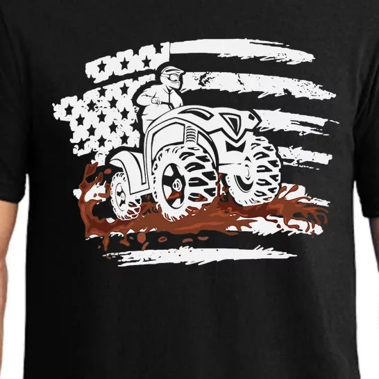 ATV Mudding Quad Four Wheeler Racing Squad USA Flag Pajama Set