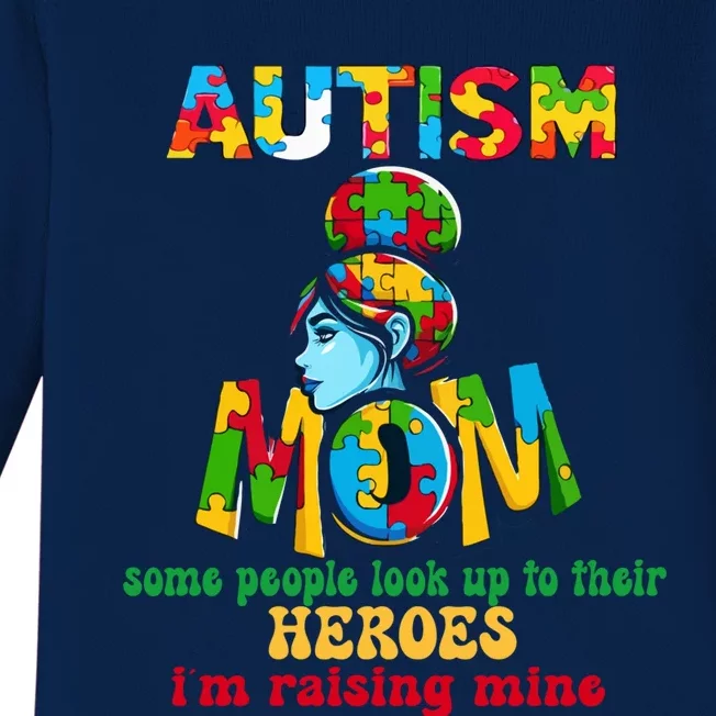 Autism Mom Raising Hero Gift Baby Long Sleeve Bodysuit