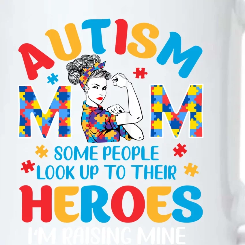 Autism Mom Raising Hero Unbreakable Mother Autism Awareness Cool Gift Black Color Changing Mug