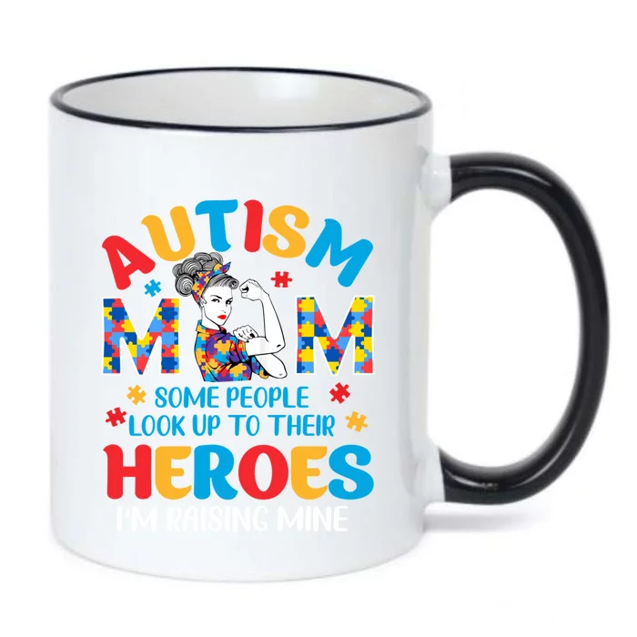 Autism Mom Raising Hero Unbreakable Mother Autism Awareness Cool Gift Black Color Changing Mug