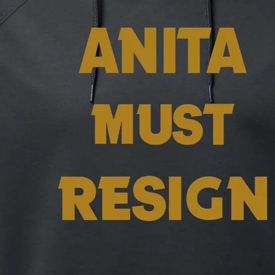 Anita Must Resign Performance Fleece Hoodie