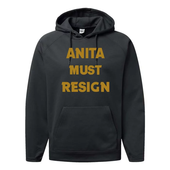 Anita Must Resign Performance Fleece Hoodie