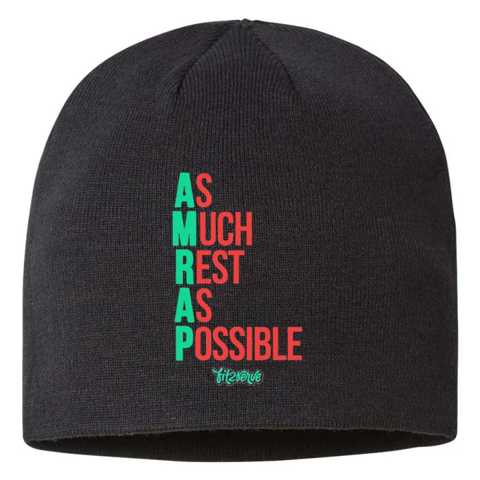 As Much Rest As Possible Amrap Funny Fit2serve 8 1/2in Sustainable Knit Beanie