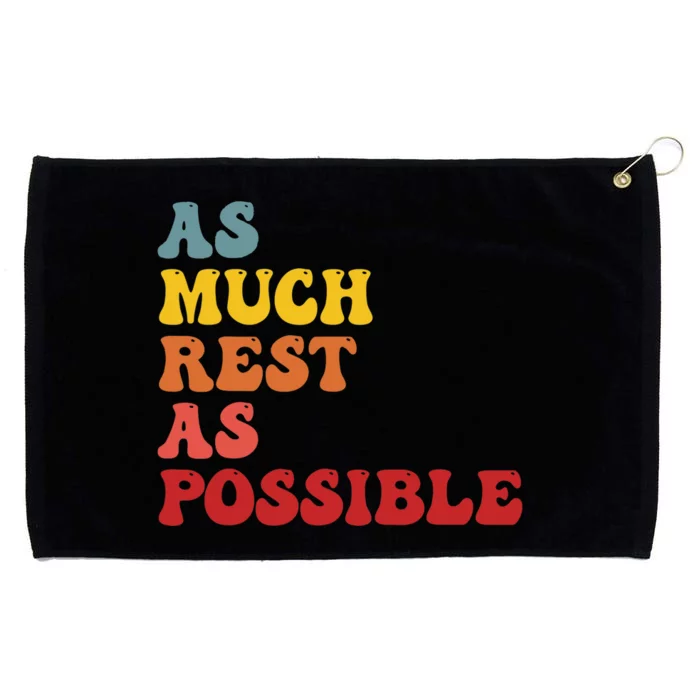 As Much Rest As Possible AMRAP Funny Trendy groovy Grommeted Golf Towel