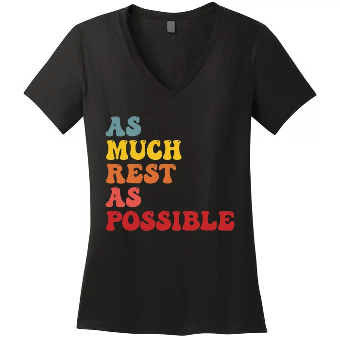 As Much Rest As Possible AMRAP Funny Trendy groovy Women's V-Neck T-Shirt