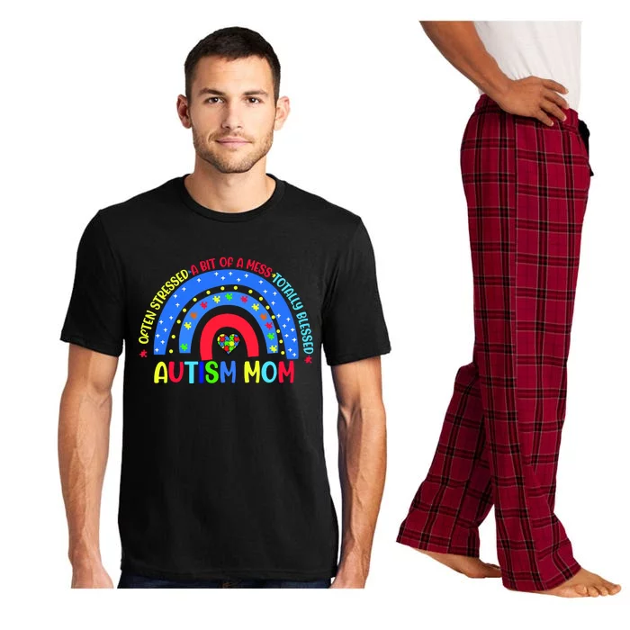 Autism Mom Rainbow Totally Blessed Awareness Love Puzzle Pajama Set