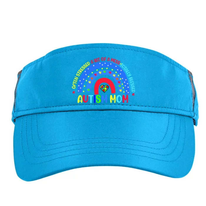 Autism Mom Rainbow Totally Blessed Awareness Love Puzzle Adult Drive Performance Visor