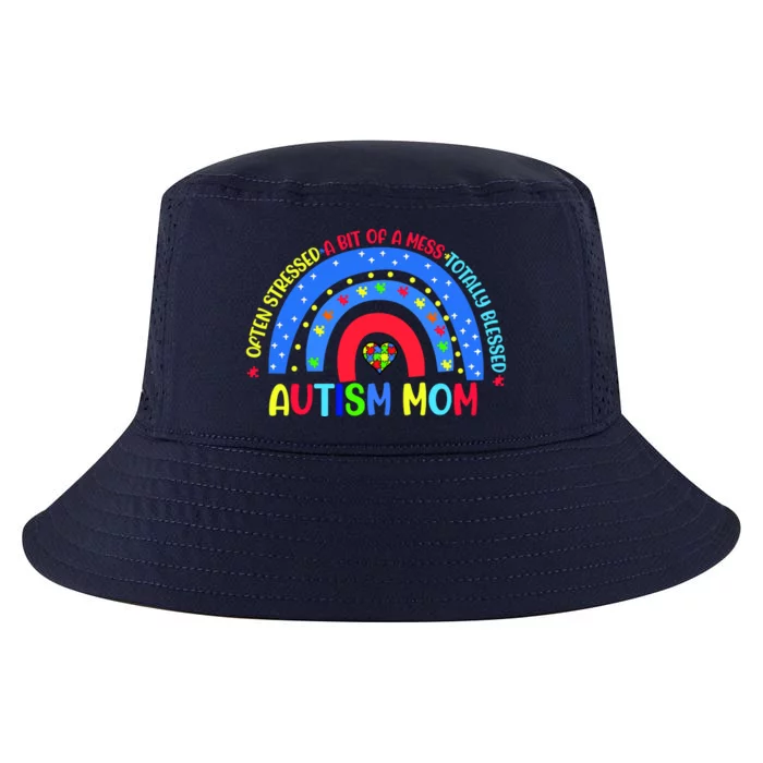 Autism Mom Rainbow Totally Blessed Awareness Love Puzzle Cool Comfort Performance Bucket Hat