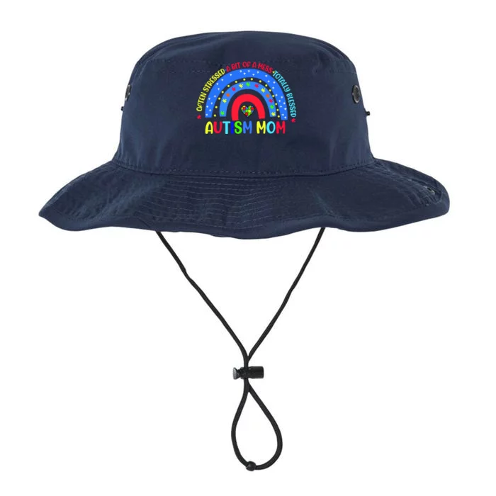 Autism Mom Rainbow Totally Blessed Awareness Love Puzzle Legacy Cool Fit Booney Bucket Hat