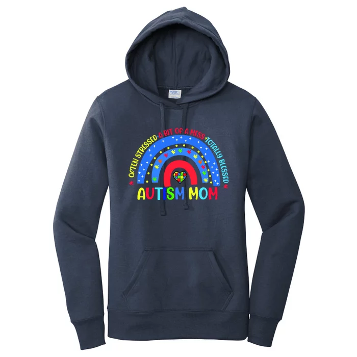 Autism Mom Rainbow Totally Blessed Awareness Love Puzzle Women's Pullover Hoodie