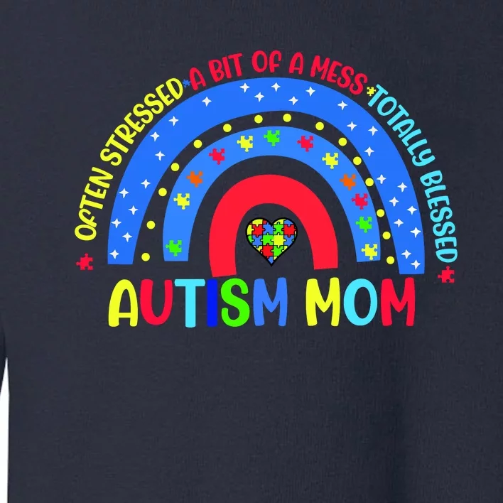 Autism Mom Rainbow Totally Blessed Awareness Love Puzzle Toddler Sweatshirt