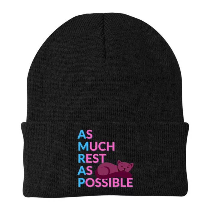 As Much Rest As Possible Funny Kitty Knit Cap Winter Beanie