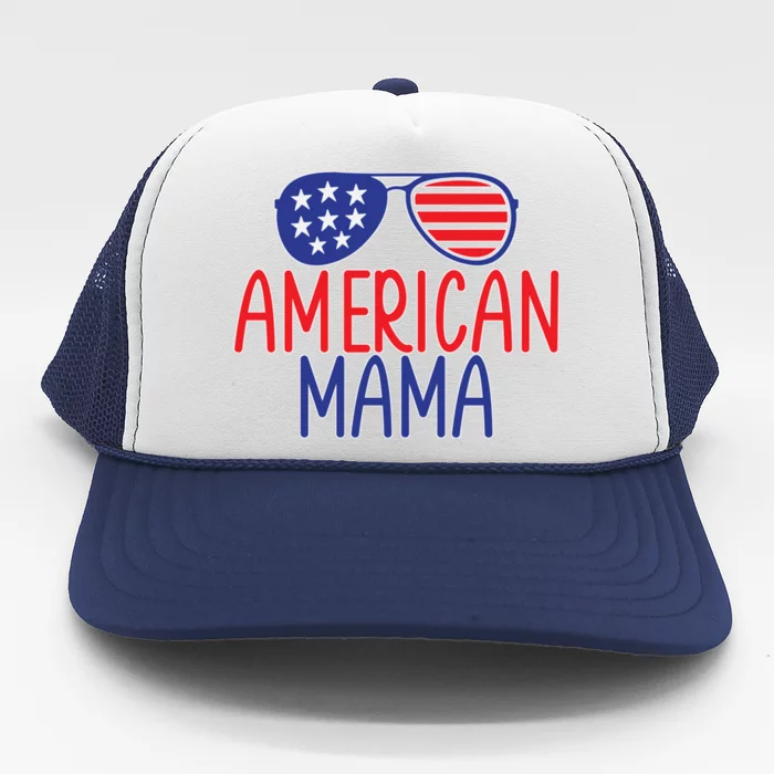 American Mama Red White Blue Aviator Glasses Funny Gift Trucker Hat