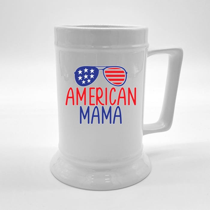 American Mama Red White Blue Aviator Glasses Funny Gift Front & Back Beer Stein