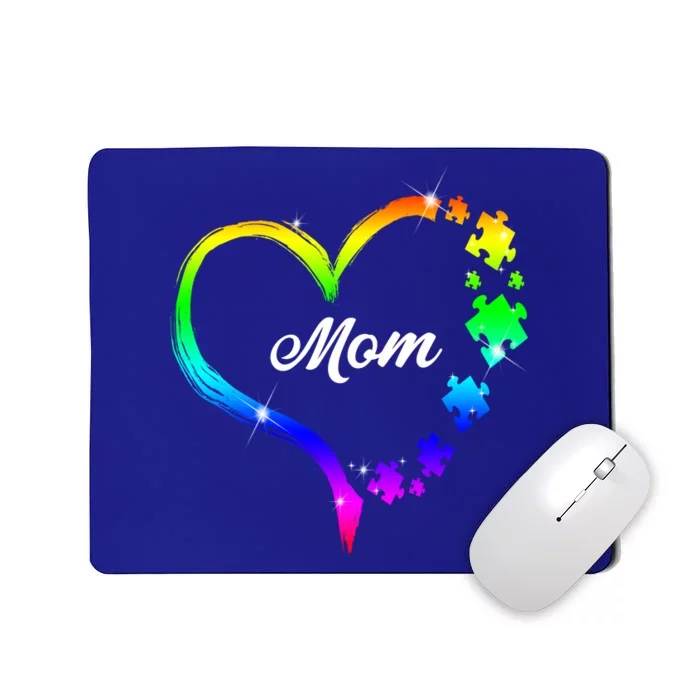 Autism Mom Rainbow Heart Mousepad