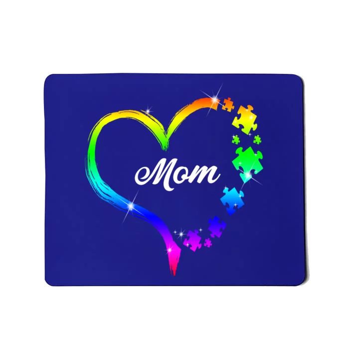 Autism Mom Rainbow Heart Mousepad