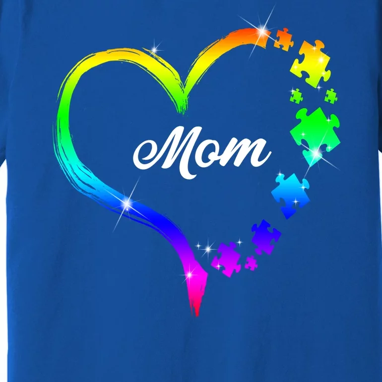 Autism Mom Rainbow Heart Premium T-Shirt