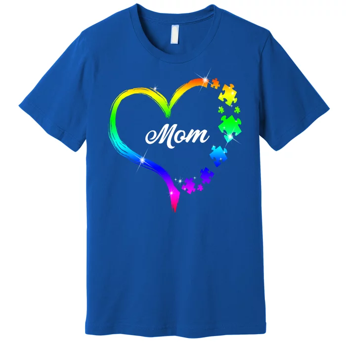 Autism Mom Rainbow Heart Premium T-Shirt