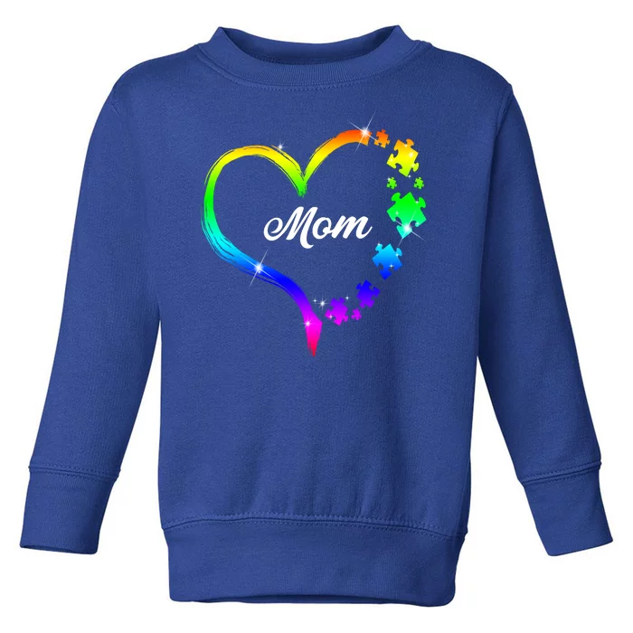 Autism Mom Rainbow Heart Toddler Sweatshirt