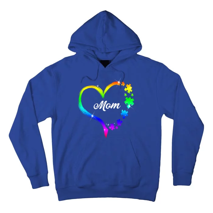 Autism Mom Rainbow Heart Tall Hoodie