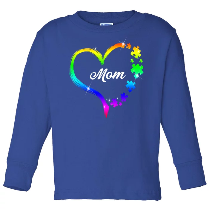 Autism Mom Rainbow Heart Toddler Long Sleeve Shirt