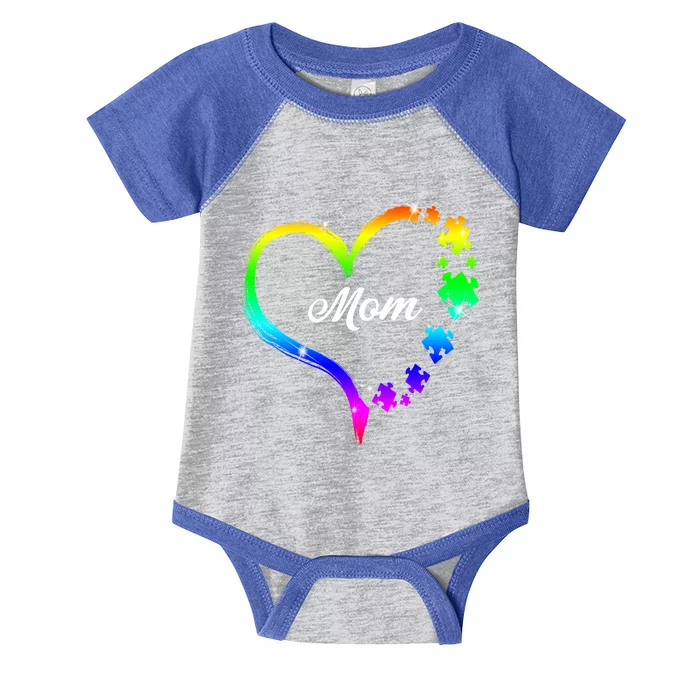 Autism Mom Rainbow Heart Infant Baby Jersey Bodysuit