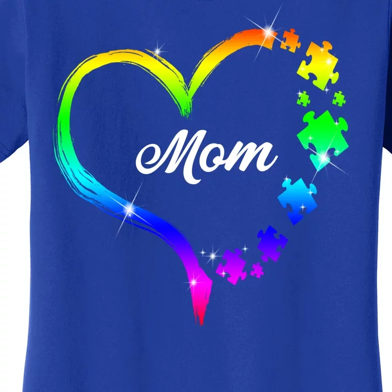 Autism Mom Rainbow Heart Women's T-Shirt