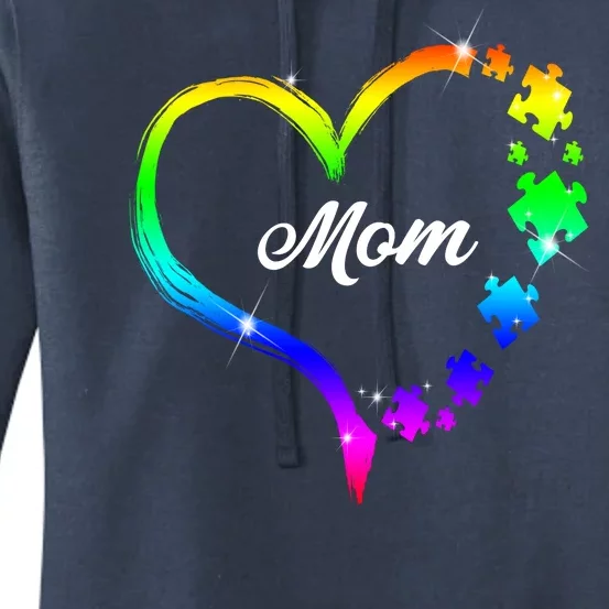 Autism Mom Rainbow Heart Women's Pullover Hoodie