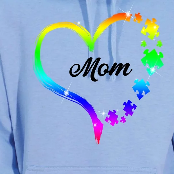 Autism Mom Rainbow Heart Unisex Surf Hoodie