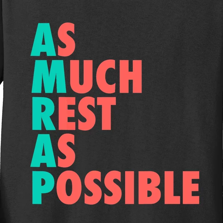 As Much Rest As Possible AMRAP Funny Cool Trendy Gym USA Tee Kids Long Sleeve Shirt