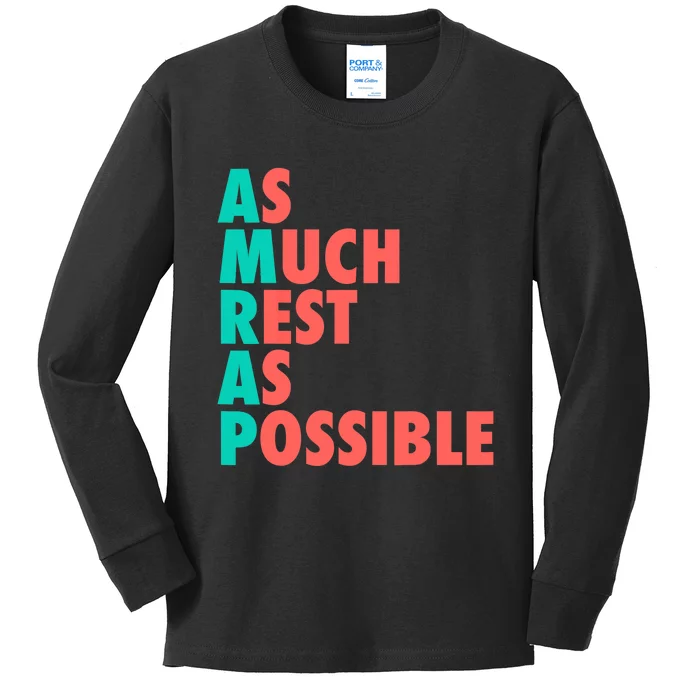 As Much Rest As Possible AMRAP Funny Cool Trendy Gym USA Tee Kids Long Sleeve Shirt