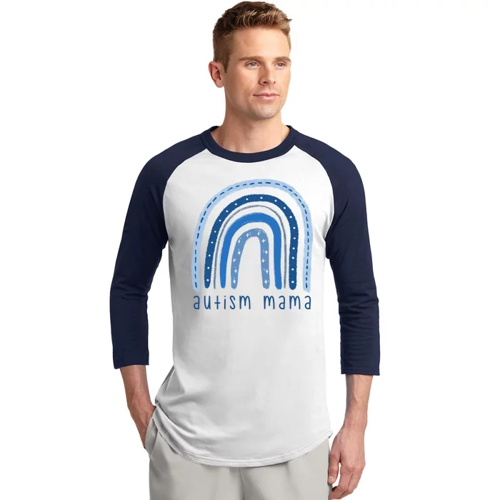 Autism Mama Rainbow Awareness Baseball Sleeve Shirt