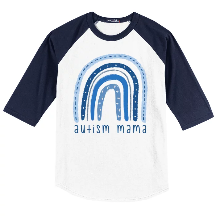 Autism Mama Rainbow Awareness Baseball Sleeve Shirt