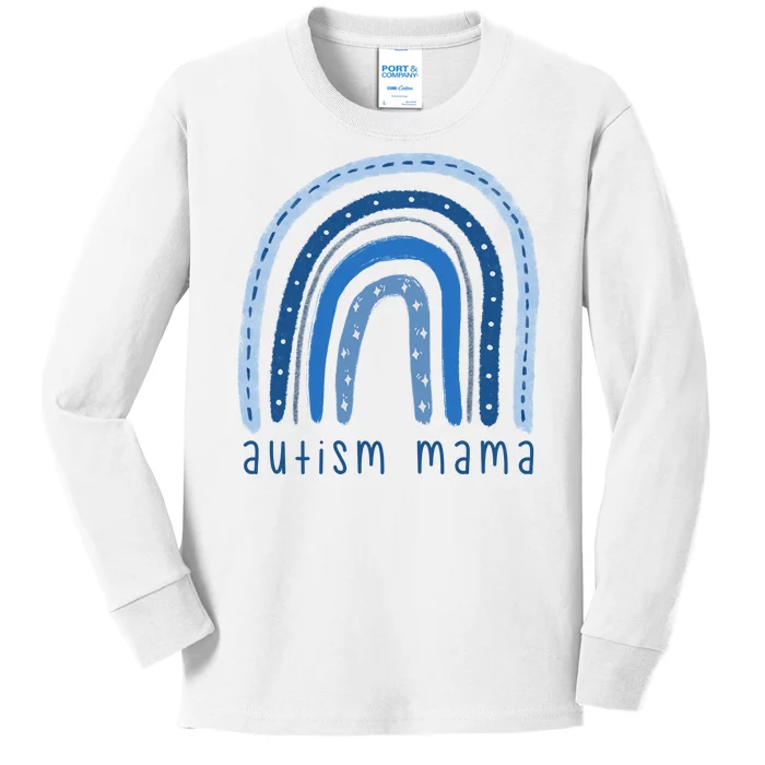 Autism Mama Rainbow Awareness Kids Long Sleeve Shirt