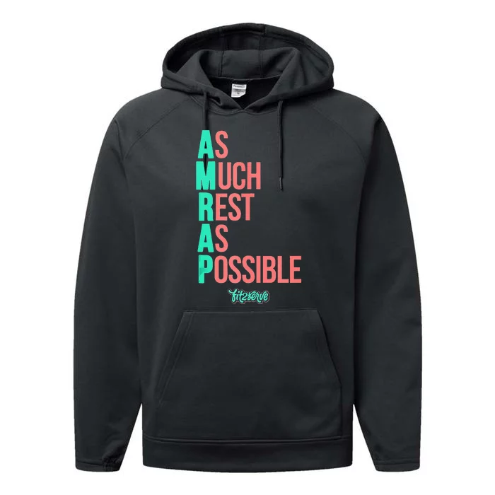 As Much Rest As Possible AMRAP Funny FIT2SERVE Performance Fleece Hoodie