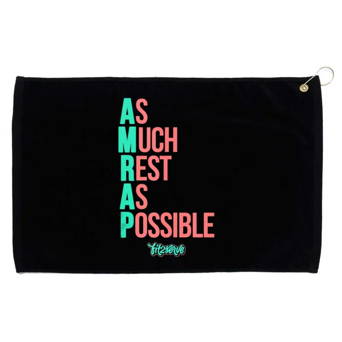 As Much Rest As Possible AMRAP Funny FIT2SERVE Grommeted Golf Towel