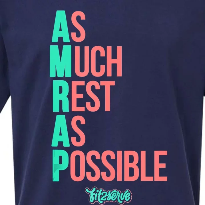 As Much Rest As Possible AMRAP Funny FIT2SERVE Sueded Cloud Jersey T-Shirt