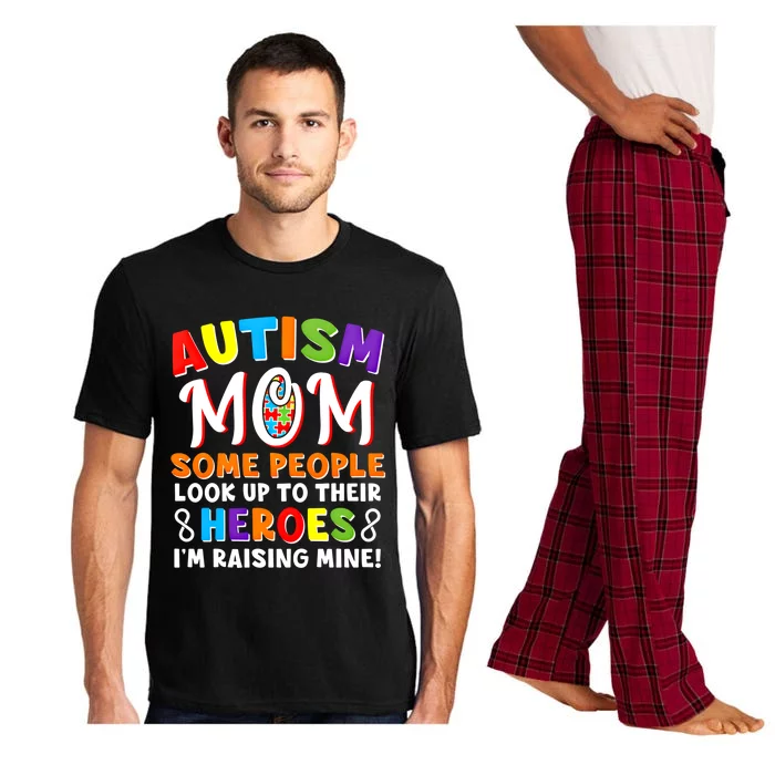 Autism Mom Raising My Son Hero Autism Awareness Ribbon Great Gift Pajama Set