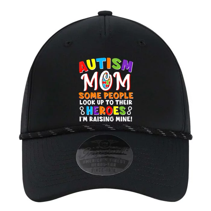 Autism Mom Raising My Son Hero Autism Awareness Ribbon Great Gift Performance The Dyno Cap