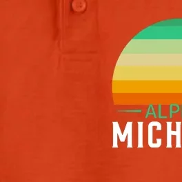 Alpena Michigan Retro Sunset Dry Zone Grid Performance Polo