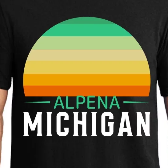 Alpena Michigan Retro Sunset Pajama Set