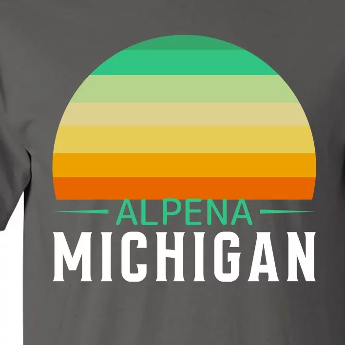 Alpena Michigan Retro Sunset Tall T-Shirt