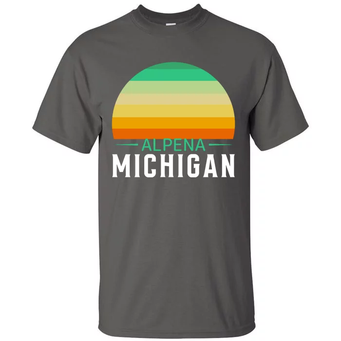 Alpena Michigan Retro Sunset Tall T-Shirt