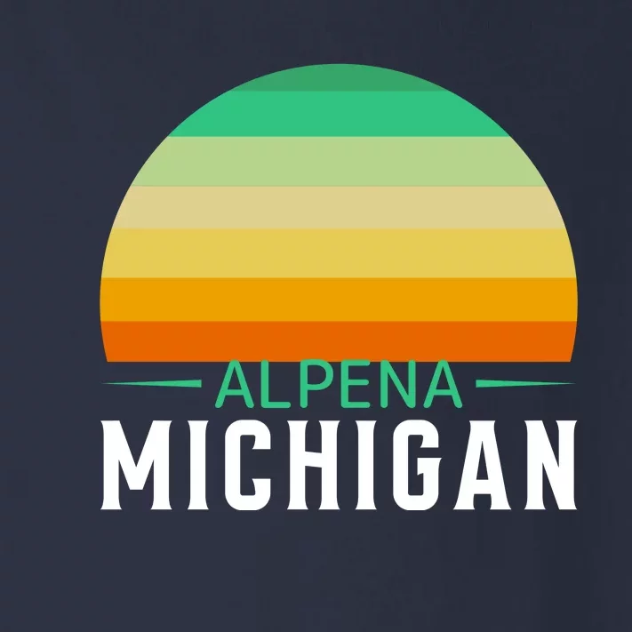 Alpena Michigan Retro Sunset Toddler Long Sleeve Shirt