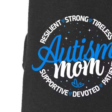 Autism Mom Resilient Tireless Strong Mom Autism Awareness Doggie 3-End Fleece Hoodie