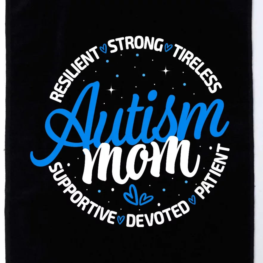 Autism Mom Resilient Tireless Strong Mom Autism Awareness Platinum Collection Golf Towel