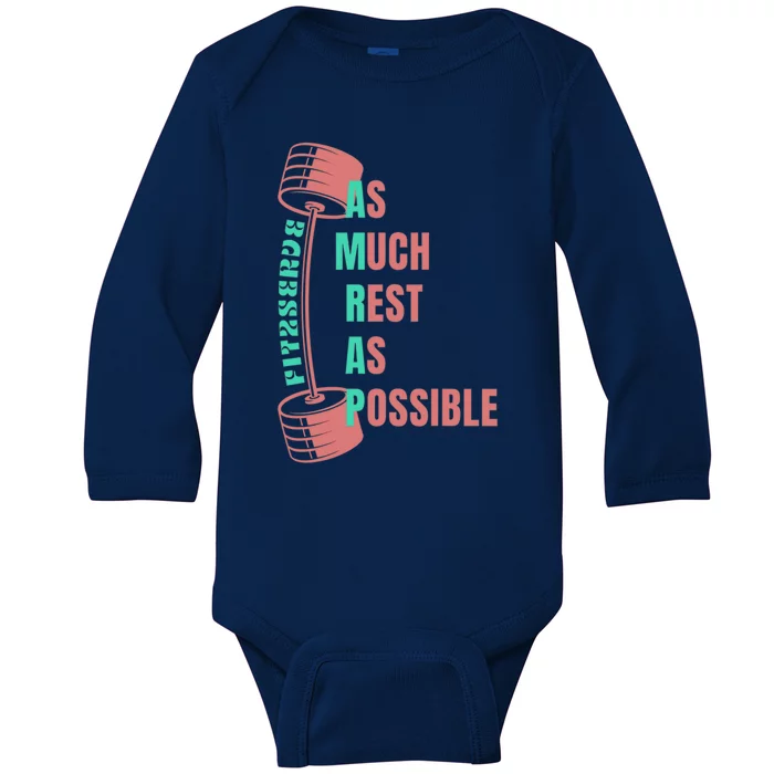 as much rest as possible amrap funny fit2serve Baby Long Sleeve Bodysuit